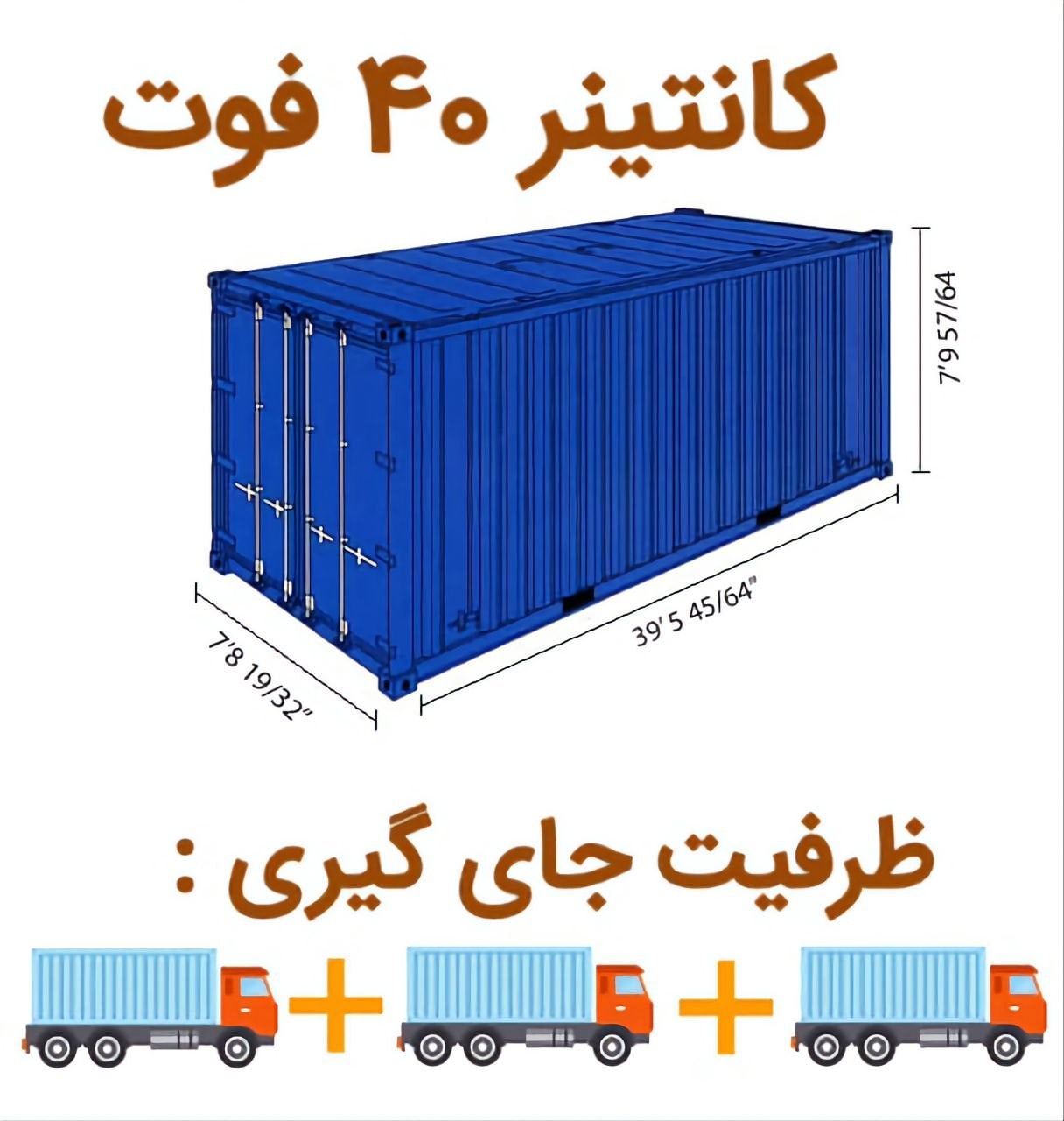 کانتینر ۴۰ فوت (۲۷ متر) برای نگهداری وسایل و کالا